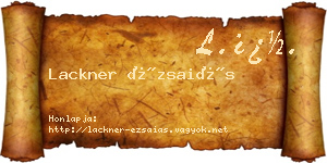 Lackner Ézsaiás névjegykártya